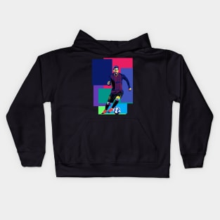 Lionel messi in wpap pop art design Kids Hoodie